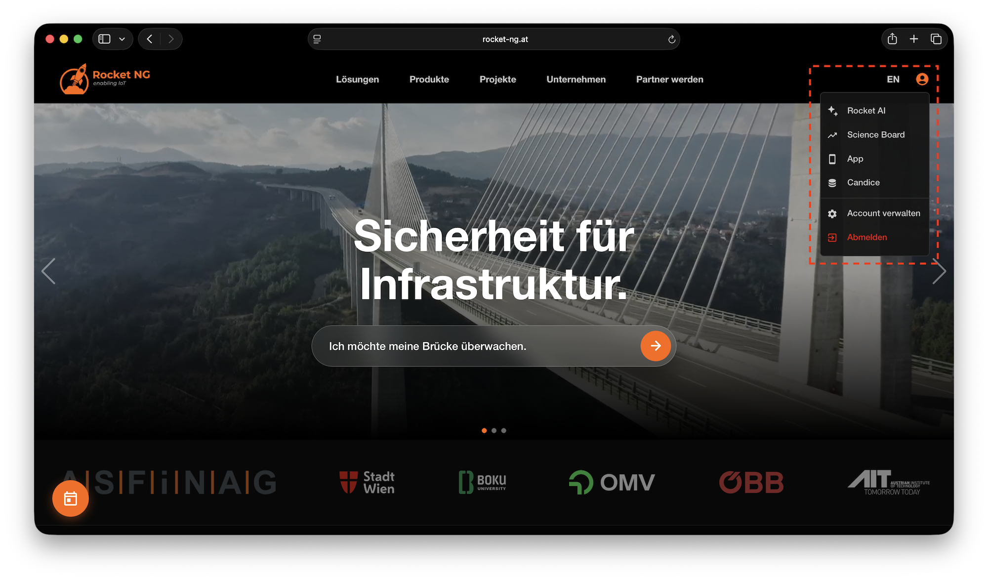 Schritt 3 – Dropdown mit Plattform-Links